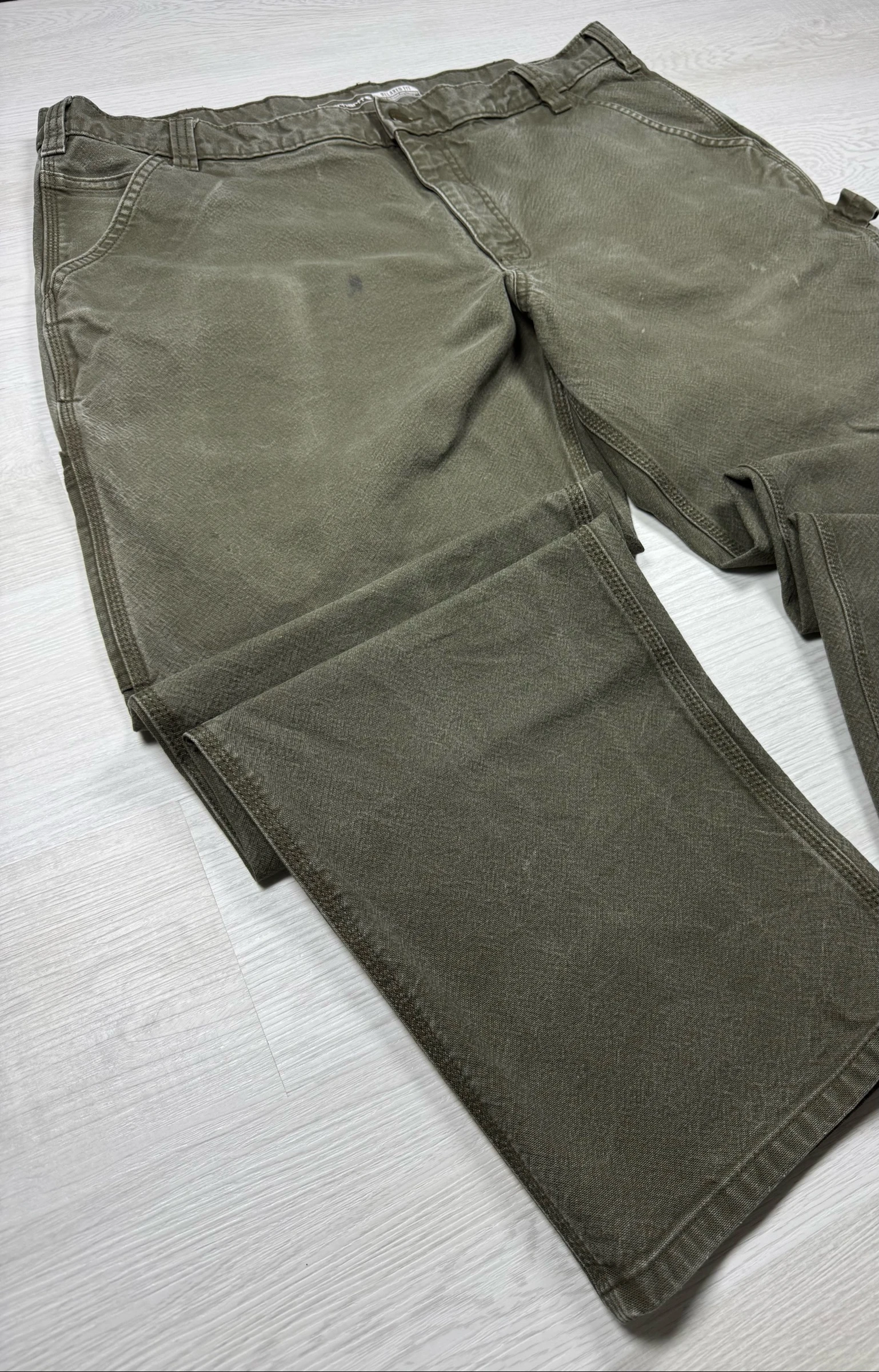 Carhartt Carpenter Pants Olive Green Vintage Workwear Wide Leg Utili – photo 4